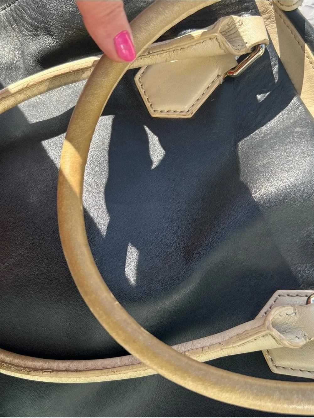 kate spade Black Tote with Cream Handles